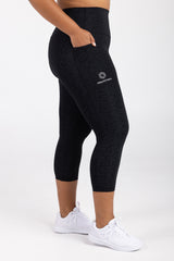 3/4 Length Tights - High Waisted Black Leopard | Idea Athletic