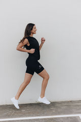 Sweat Resistant Activewear, high waisted basic black bike shorts, high waisted bike shorts, Idea Athletic Australia