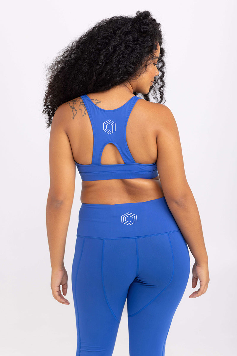 Classic Racer Back Crop - Cobalt Blue | Sweat resistant activewear by Idea Athletic Australia