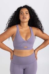 Cross Back, Key Hole Crop - Twilight Lavender | Sweat resistant activewear by Idea Athletic Australia