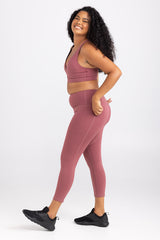 Sweat Resistant Activewear | 7/8 Length Leggings - Dusty Rose