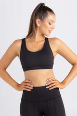 invisiSweat Classic Racer Back Crop - Charcoal Black (Final Sizes)