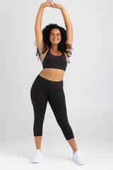 invisiSweat Strappy Back Crop - Charcoal Black (Final Sizes)