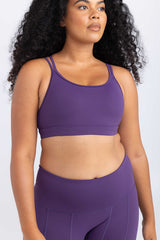 Strappy Back Crop - Deep Aubergine | Sweat resistant activewear by Idea Athletic Australia